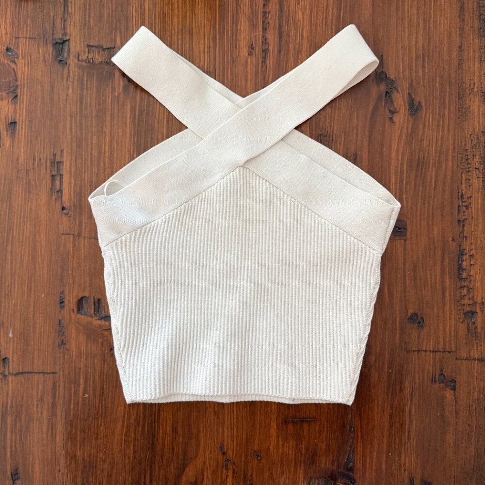 Aritzia Babaton Sculpt Knit Criss Cross Cropped Tank Top‎ - Picture 3 of 5